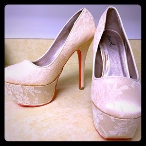 Cream Lace Heels